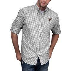 Men's Gray/White Brown Bears NCAA Gingham Button-Down Check Shirt