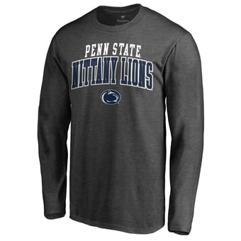 Men's Fanatics Heathered Charcoal Penn State Nittany Lions Square Up Long Sleeve T-Shirt