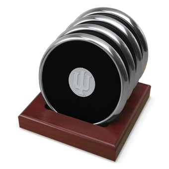 Silver Indiana Hoosiers 4-Pack Coaster Set