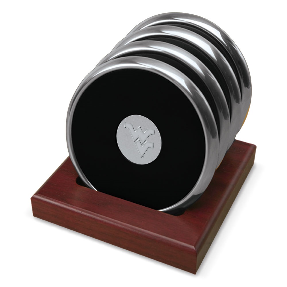 Silver West Virginia Mountaineers 4-Pack Coaster Set
