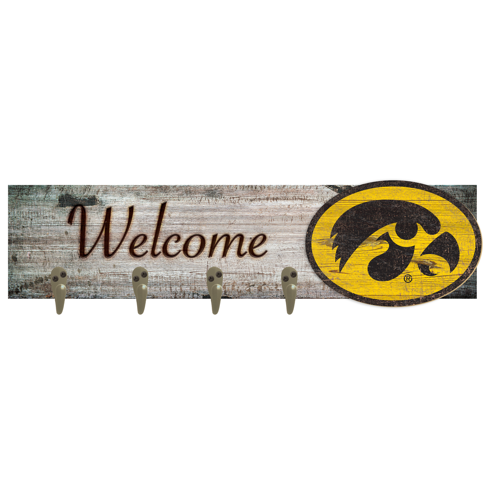Iowa Hawkeyes 24" x 6" Mounted Coat Hanger