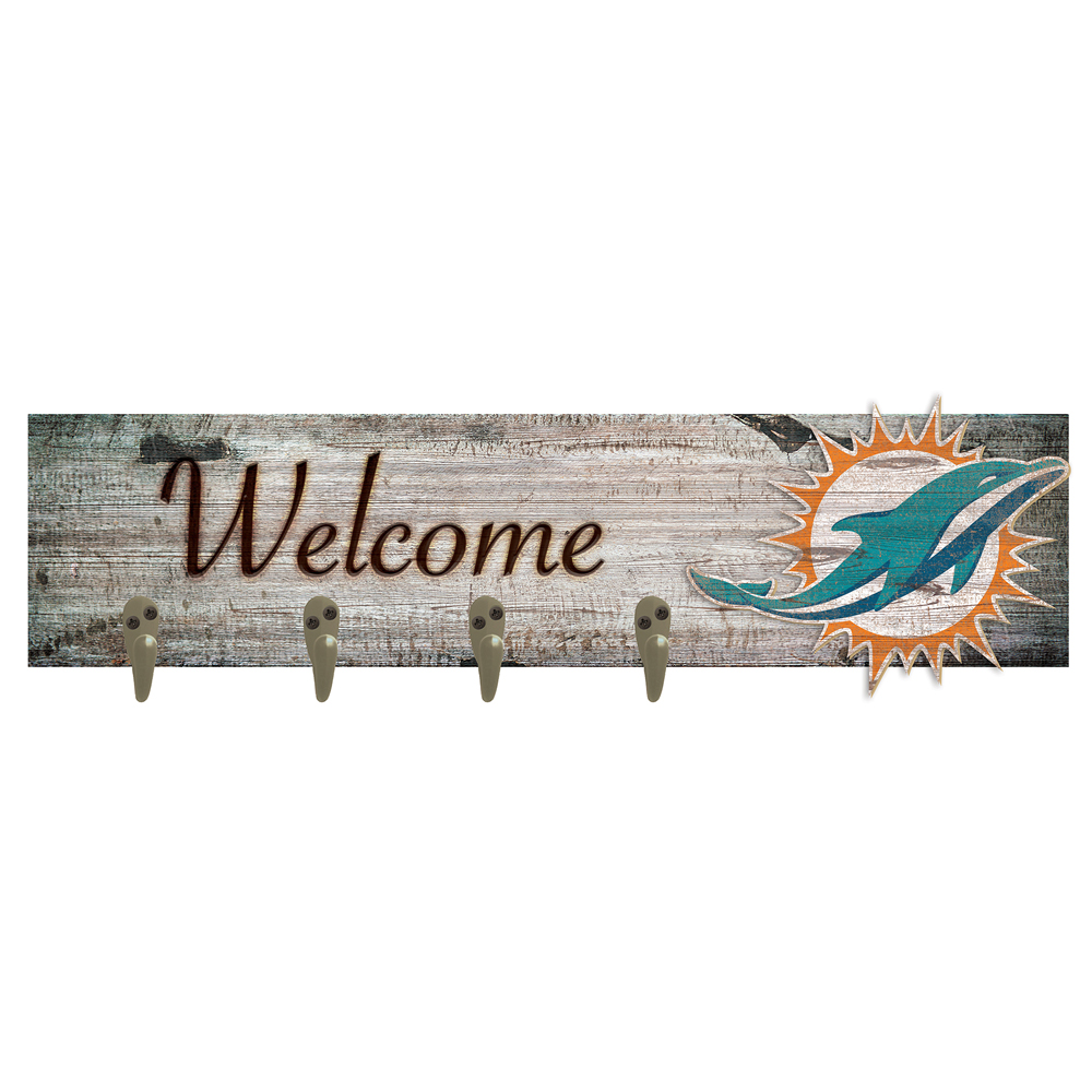 Miami Dolphins 24" x 6" Mounted Coat Hanger