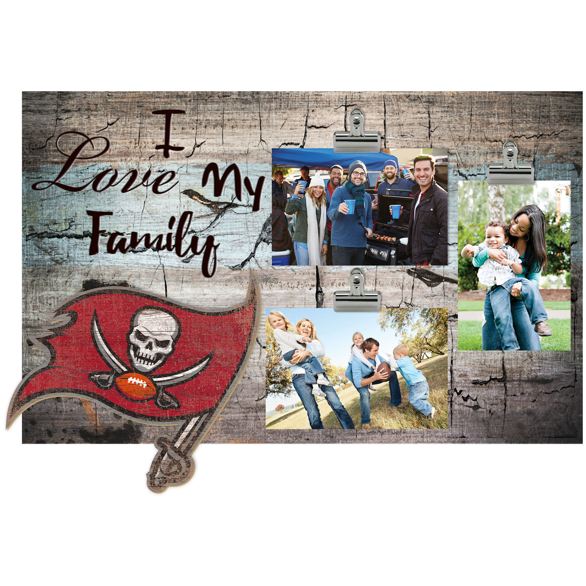 Tampa Bay Buccaneers 11" x 19" I Love My Family Clip Photo Frame
