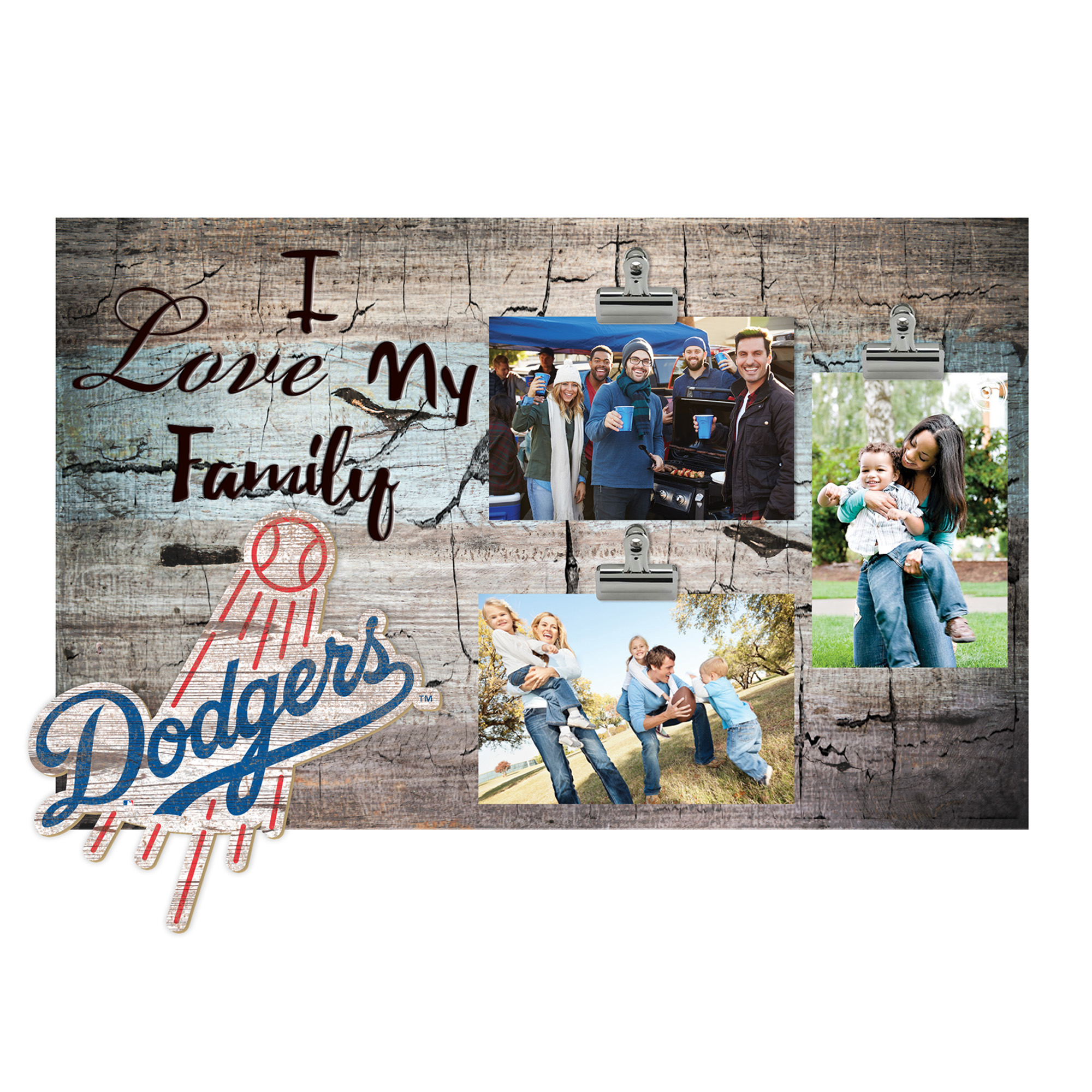 Los Angeles Dodgers 11" x 19" I Love My Family Clip Photo Frame