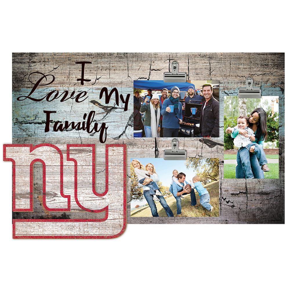 New York Giants 11" x 19" I Love My Family Clip Photo Frame