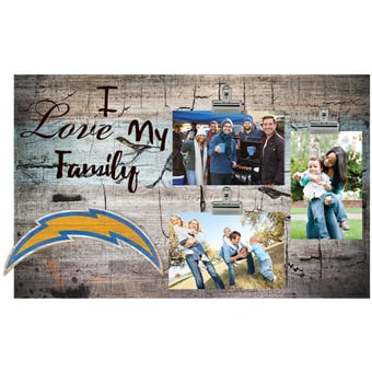 Los Angeles Chargers 11" x 19" I Love My Family Clip Photo Frame