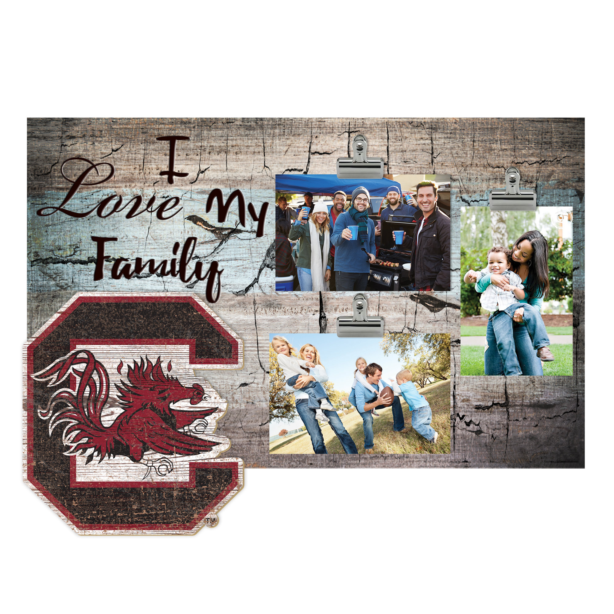 South Carolina Gamecocks 11" x 19" I Love My Family Clip Photo Frame