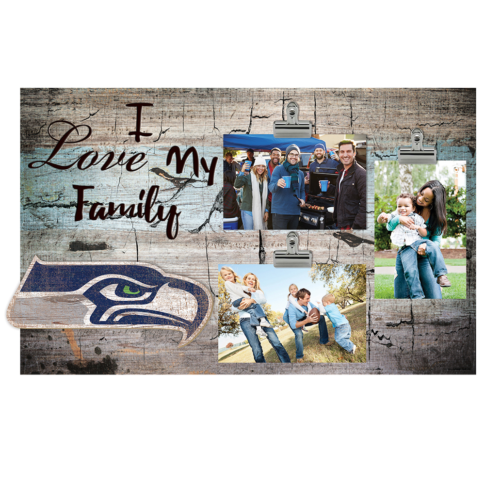 Seattle Seahawks 11" x 19" I Love My Family Clip Photo Frame