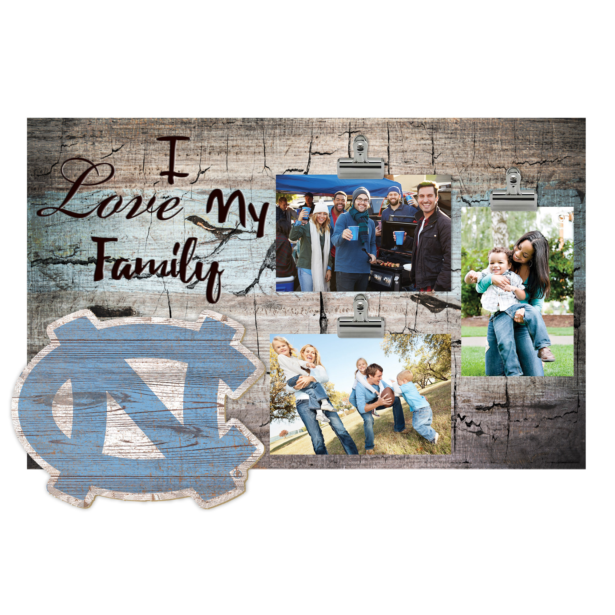 North Carolina Tar Heels 11" x 19" I Love My Family Clip Photo Frame