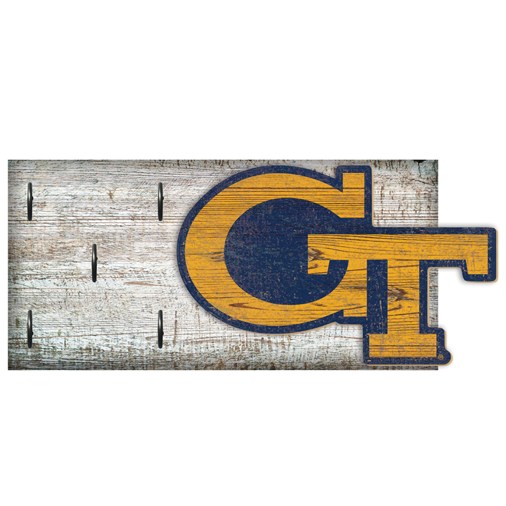 GA Tech Yellow Jackets 6" x 12" Mounted Key Holder
