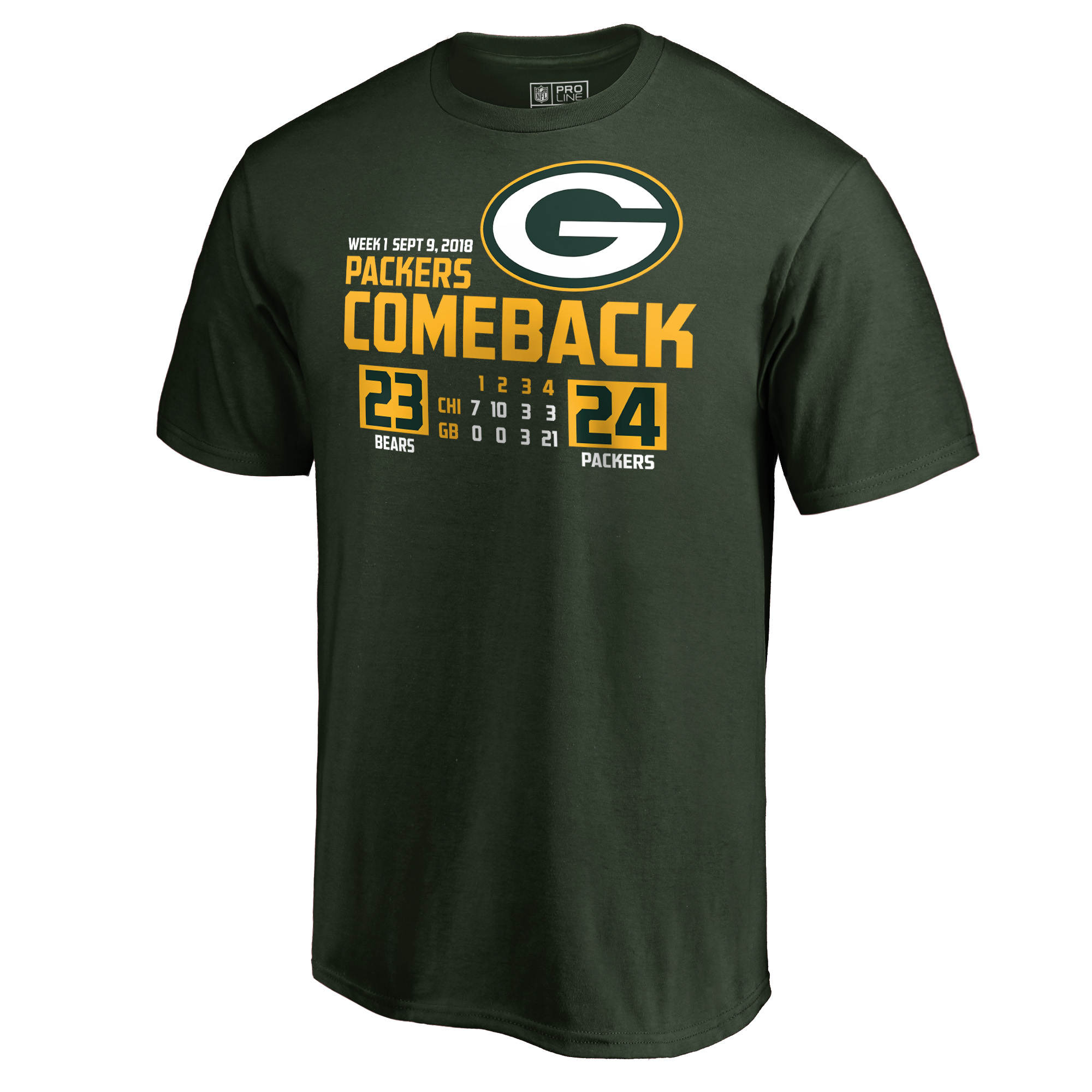 Men's Green Green Bay Packers The Comeback T-Shirt