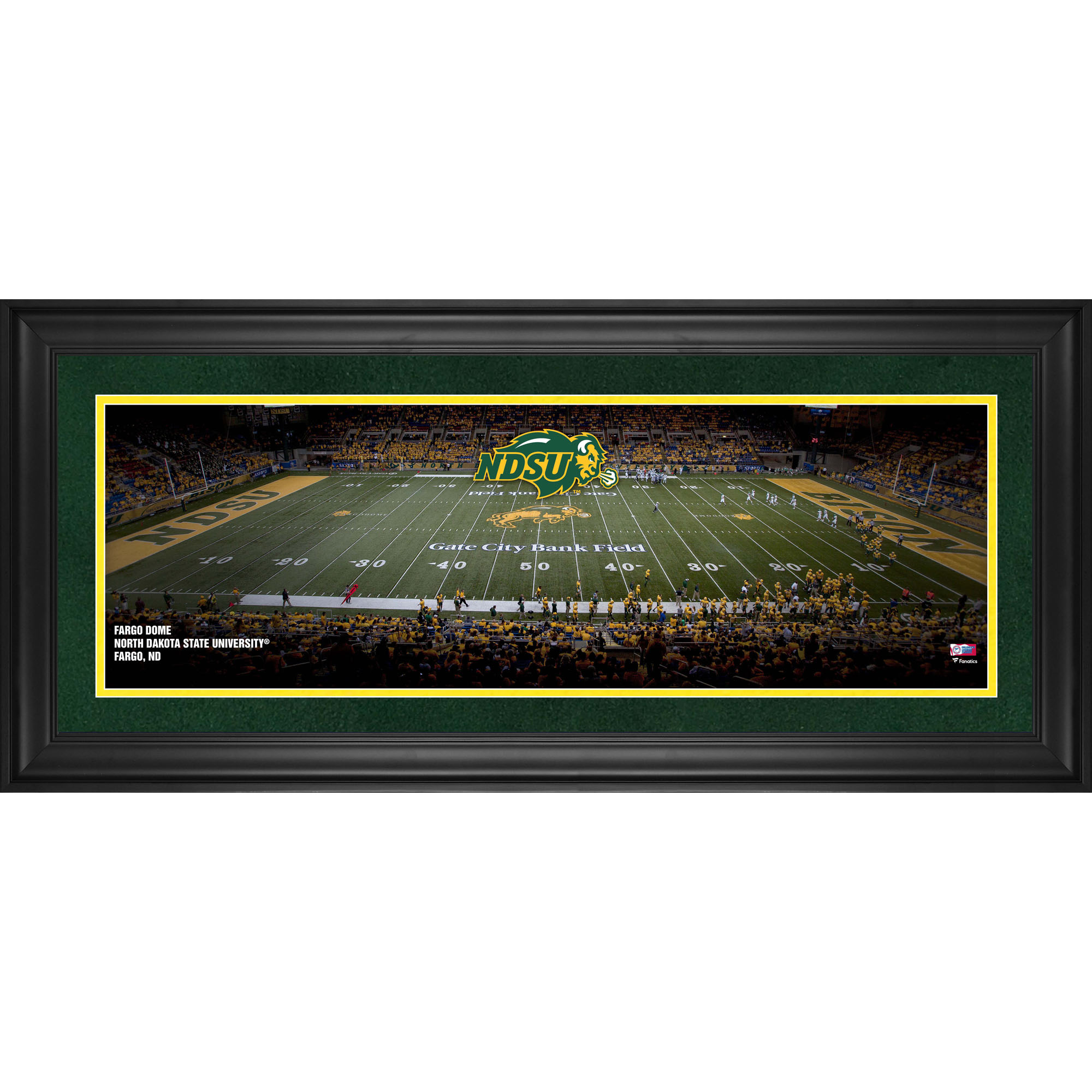 North Dakota State Bison Framed 10" x 30" Fargo Dome Panoramic Photograph