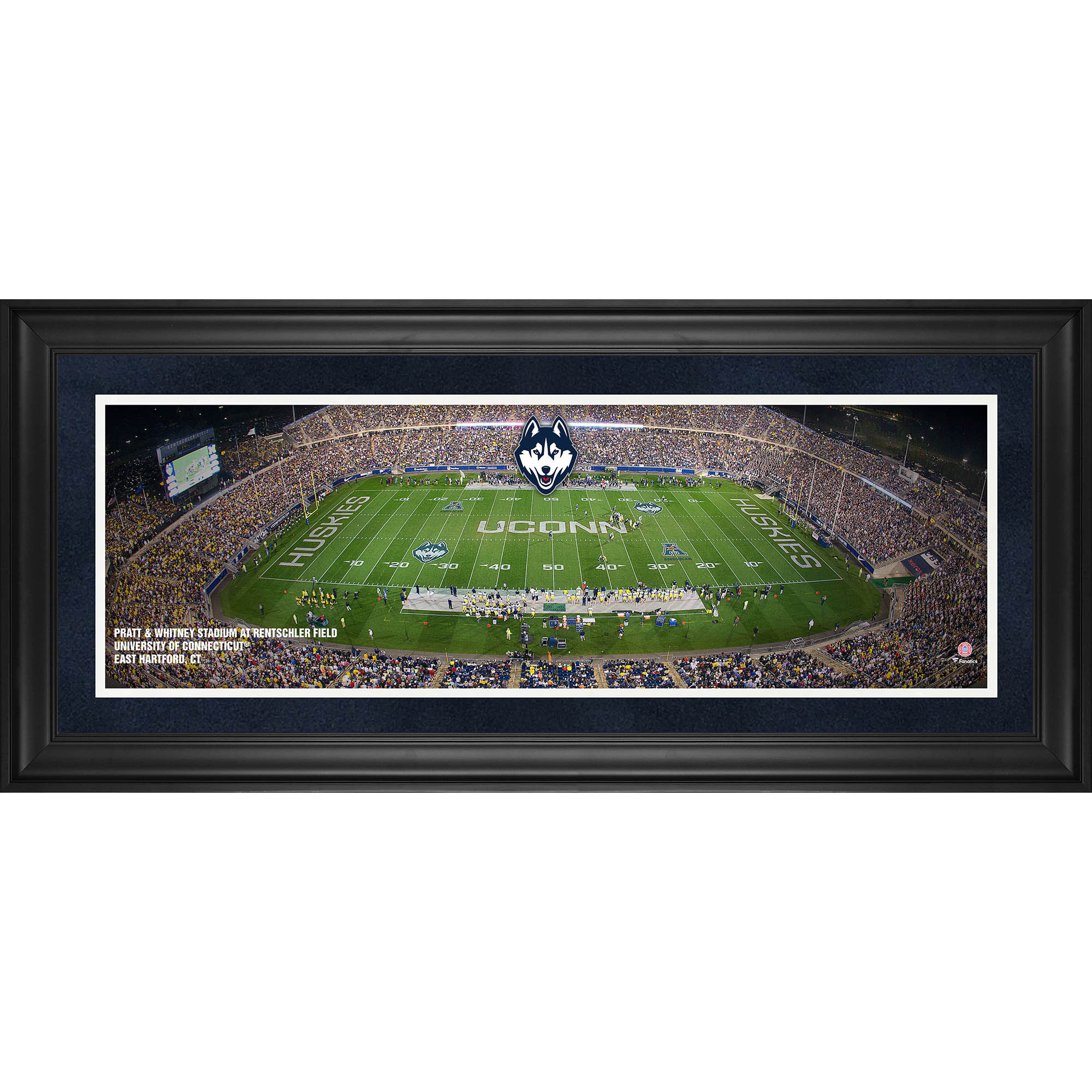 UConn Huskies Framed 10" x 30" Pratt & Whitney Stadium at Rentschler Field Panoramic Photograph