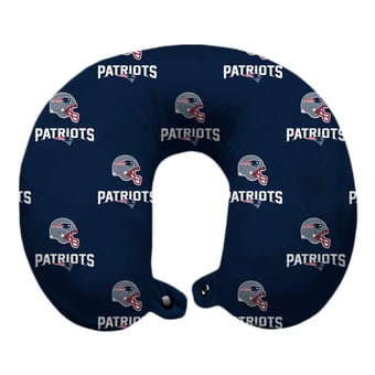 Navy New England Patriots Polyester-Fill Travel Pillow