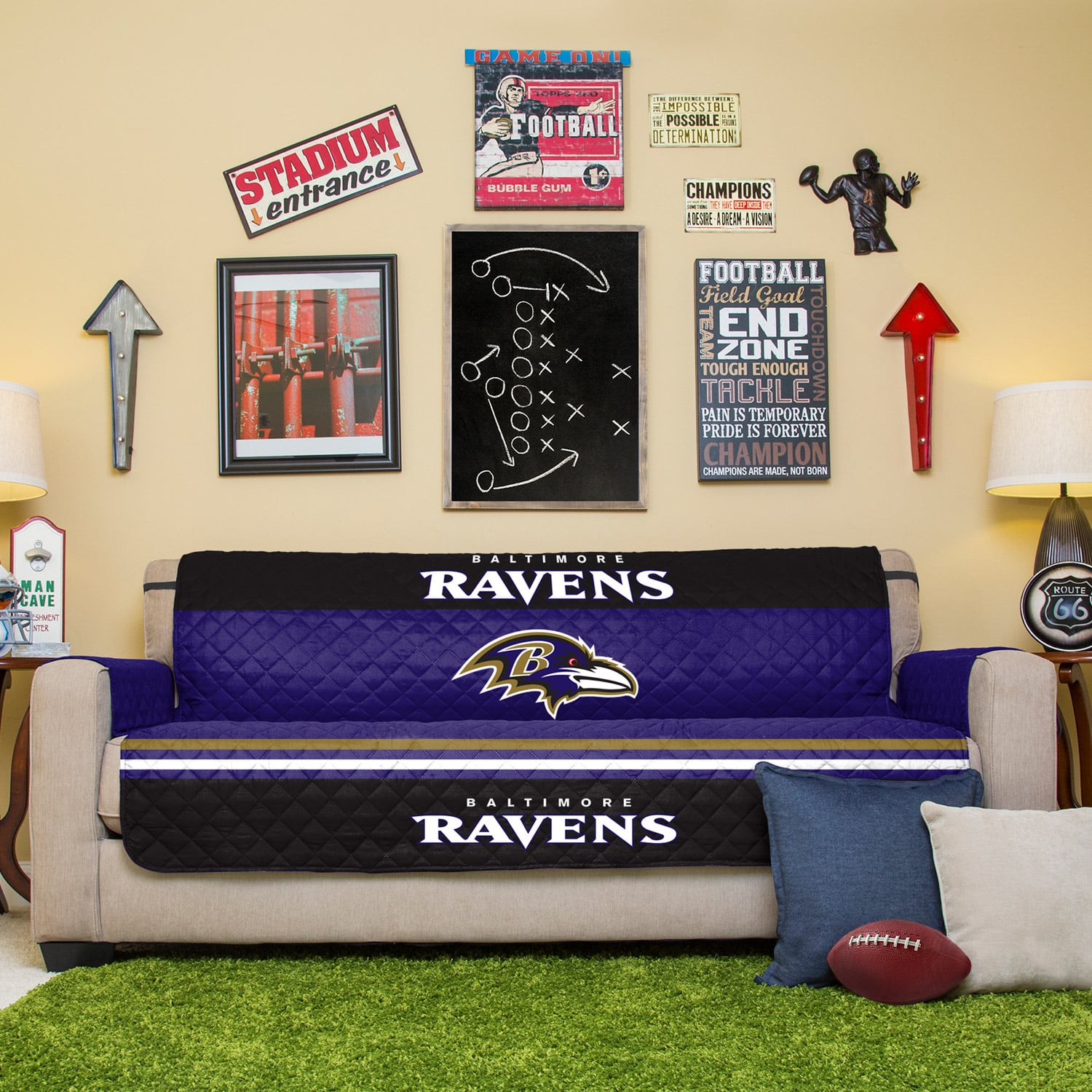 Purple Baltimore Ravens Sofa Protector