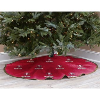 Red San Francisco 49ers Micro Plush Christmas Tree Skirt