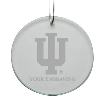 Indiana Hoosiers Round Crystal Personalized Ornament