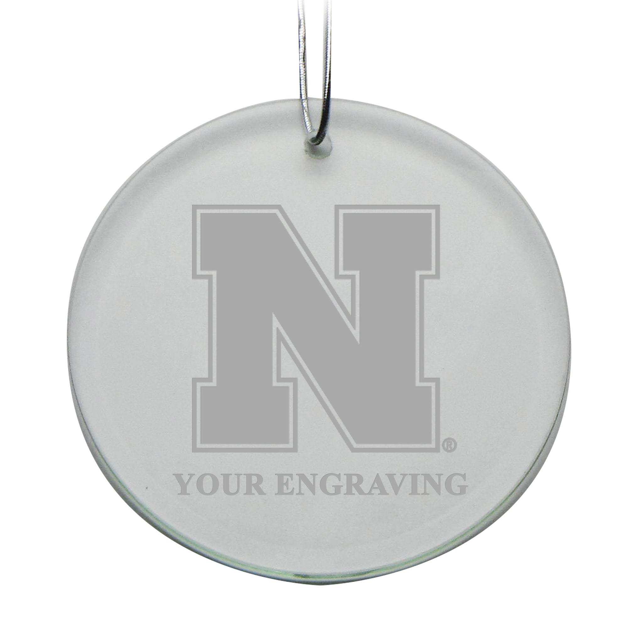 Nebraska Huskers Round Crystal Personalized Ornament