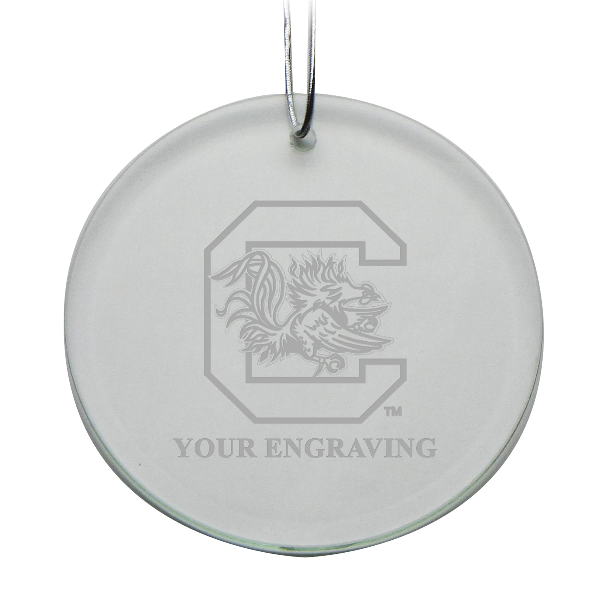 South Carolina Gamecocks Round Crystal Personalized Ornament