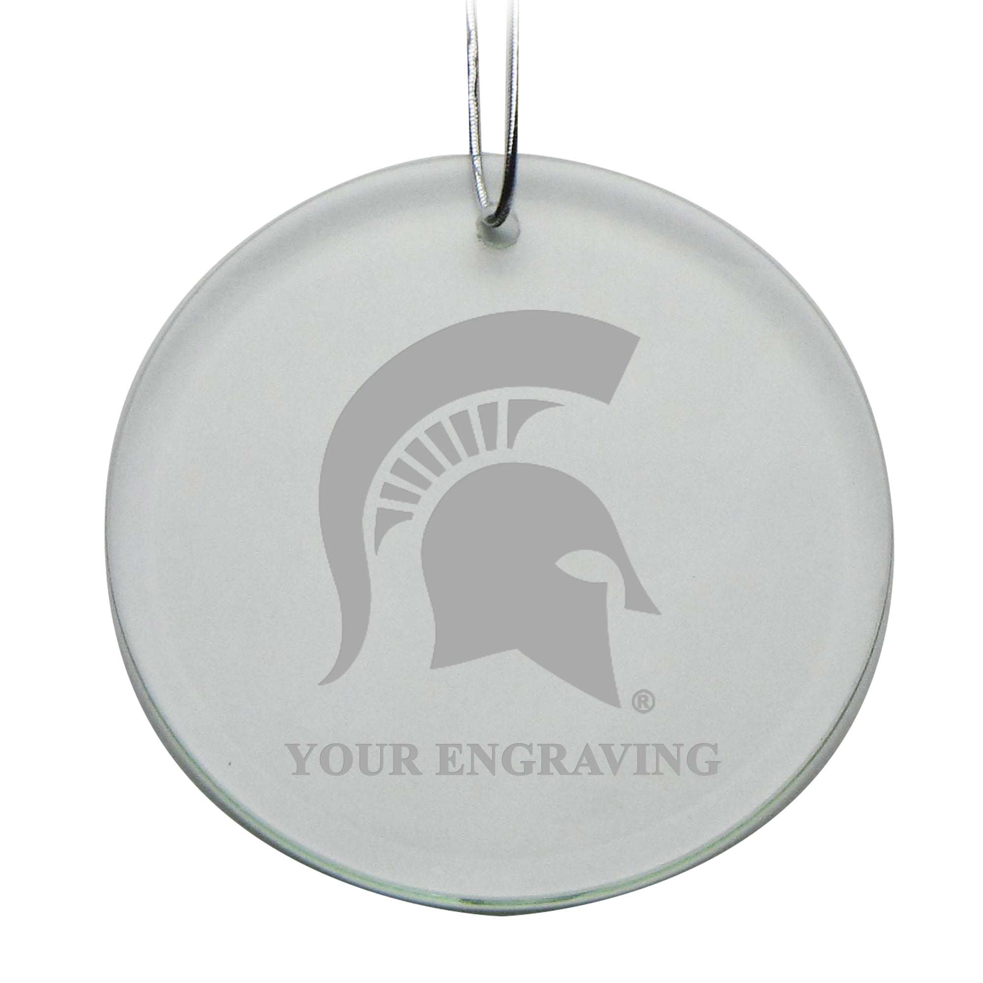 Michigan State Spartans Round Crystal Personalized Ornament