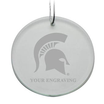 Michigan State Spartans Round Crystal Personalized Ornament