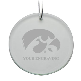 Iowa Hawkeyes Round Crystal Personalized Ornament
