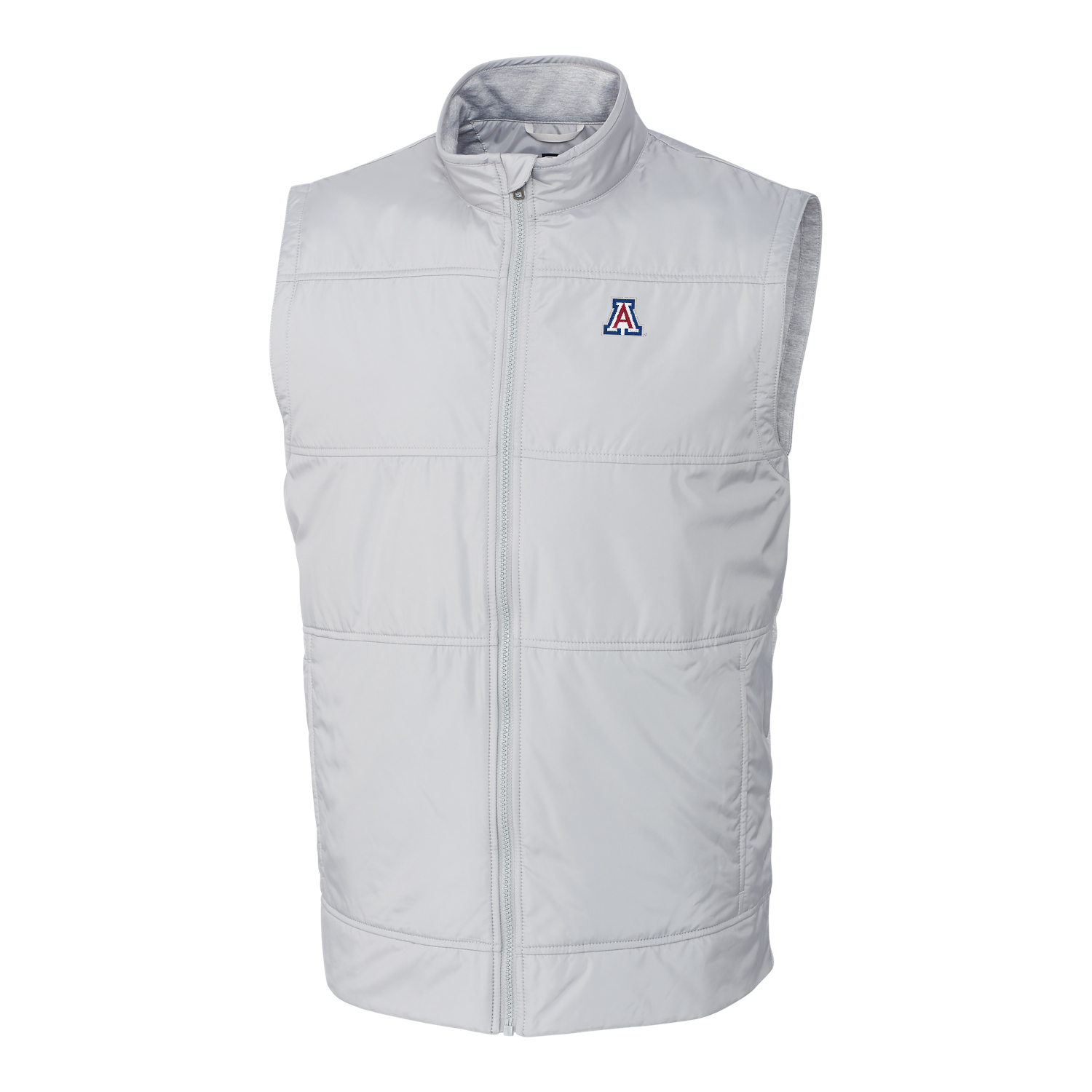 Men's Cutter & Buck Gray Arizona Wildcats Big & Tall Stealth DryTec Full-Zip Vest