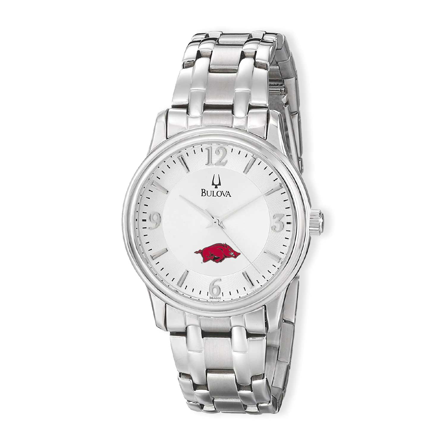 Men's Bulova Silver Arkansas Razorbacks Stainless Steel Quartz Watch