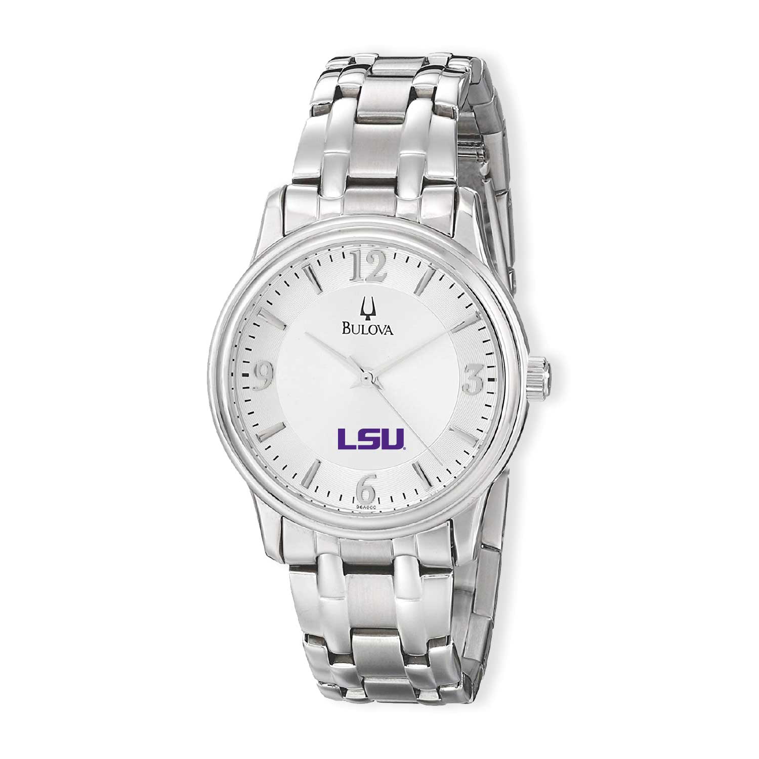Men's Bulova Silver LSU Tigers Stainless Steel Quartz Watch