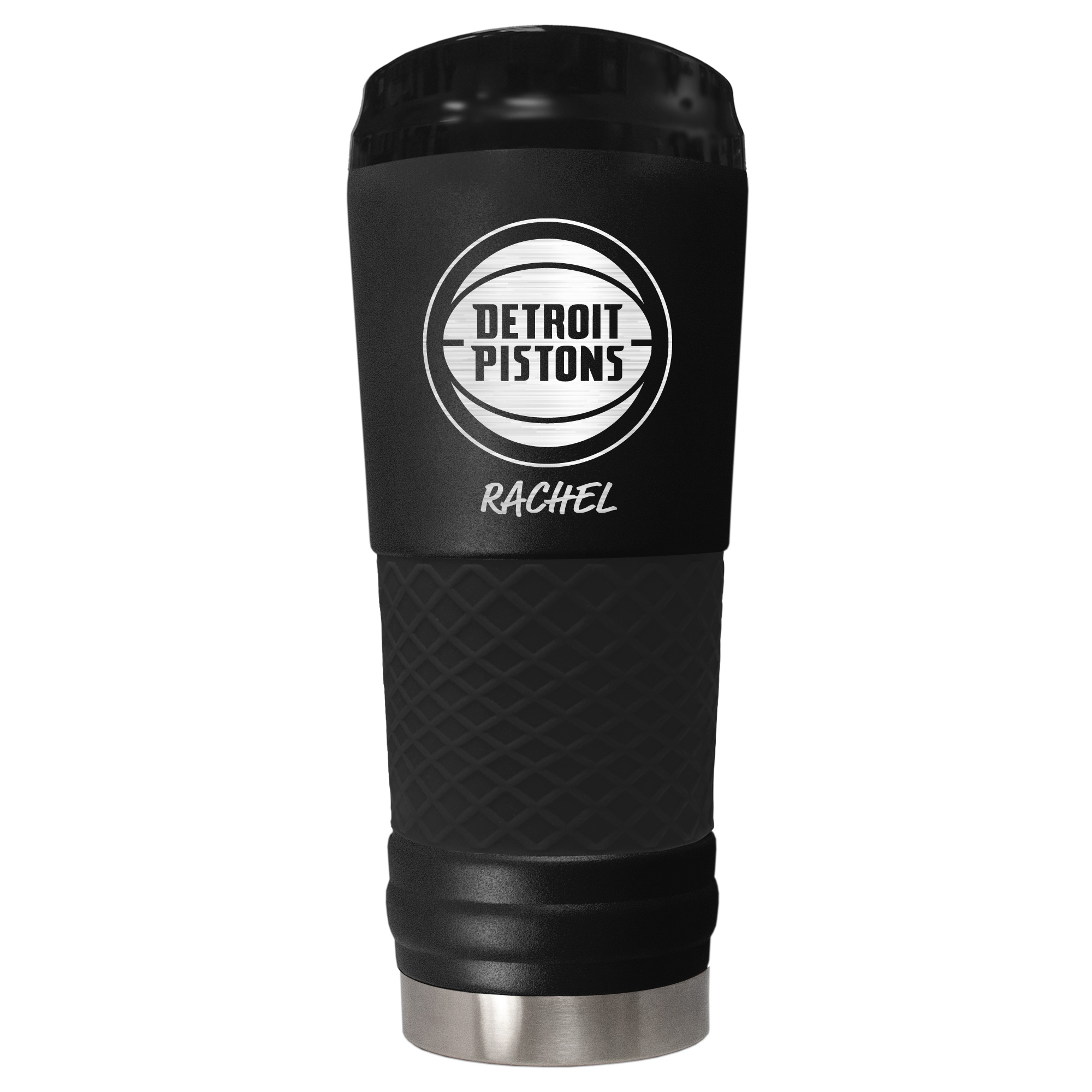 Black Detroit Pistons 24oz. Personalized Stealth Draft Beverage Cup
