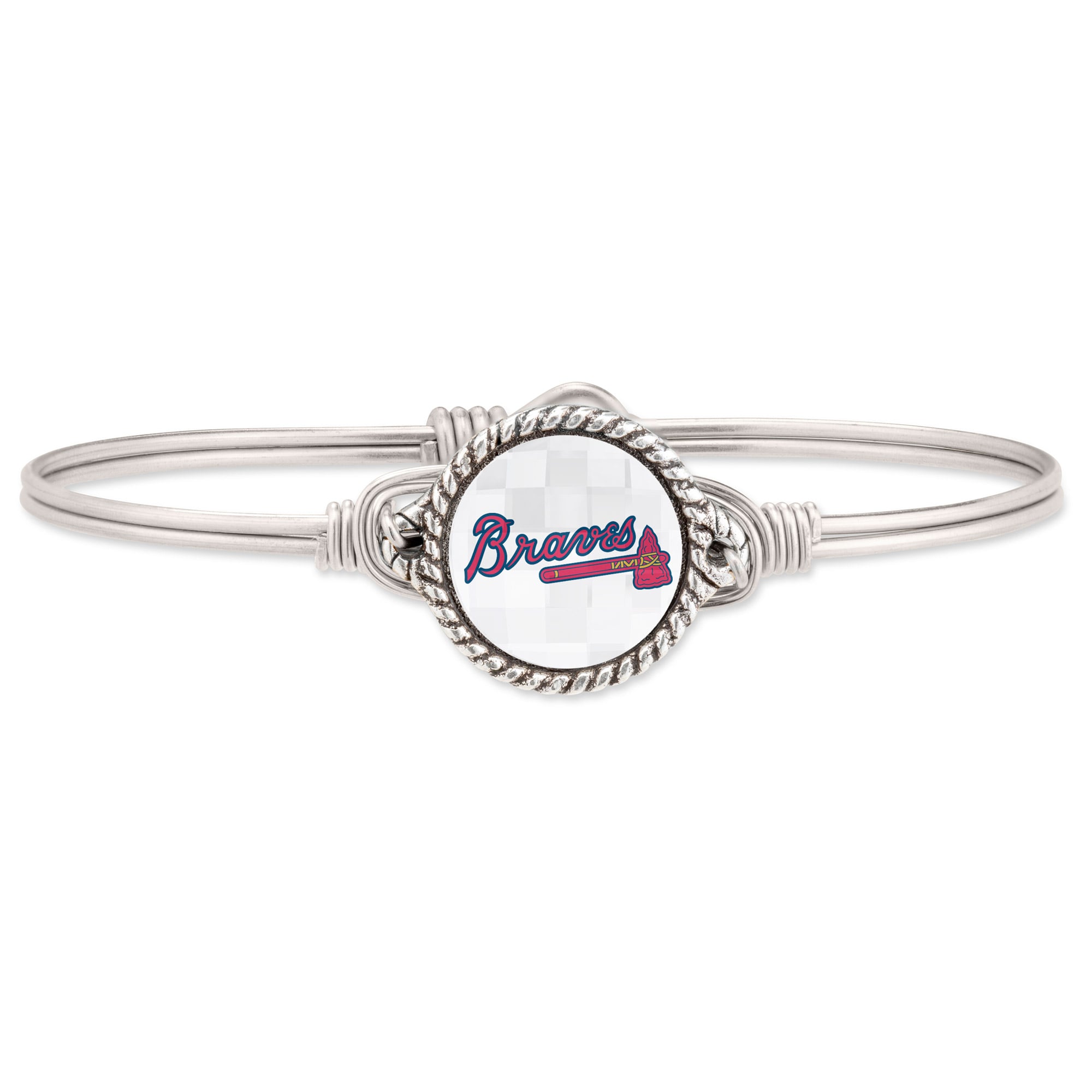 Women's Luca + Danni Silver Atlanta Braves Bangle Bracelet