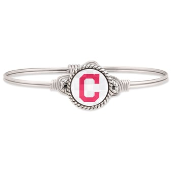 Women's Luca + Danni Silver Cleveland Indians Bangle Bracelet