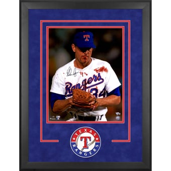 Nolan Ryan Texas Rangers Deluxe Framed Autographed 16" x 20" Bloody Lip Photograph