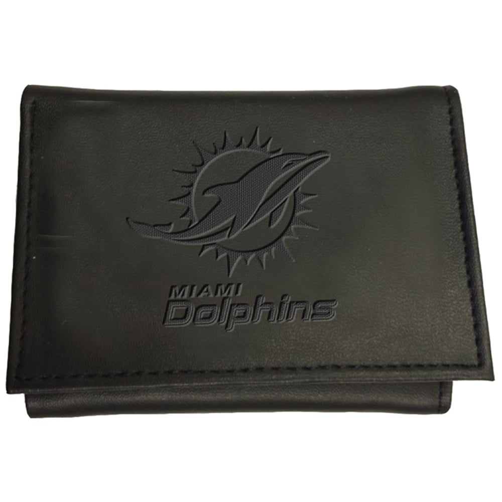 Men's Black Miami Dolphins Hybrid Tri-Fold Wallet