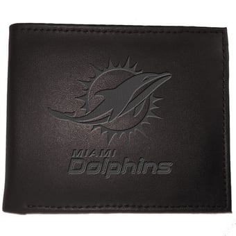 Men's Black Miami Dolphins Hybrid Bi-Fold Wallet