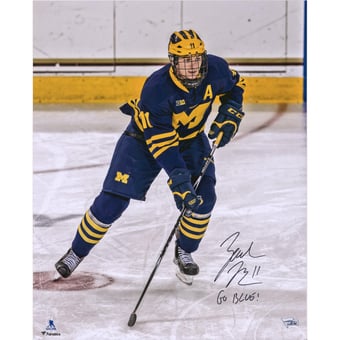 Zach Hyman Michigan Wolverines Autographed 16" x 20" Skating Photograph with "Go Blue!" Inscription
