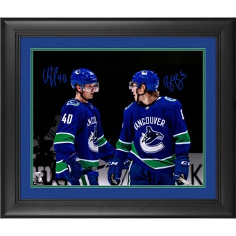 Brock Boeser & Elias Pettersson Vancouver Canucks Framed Autographed 16" x 20" Spotlight Photograph