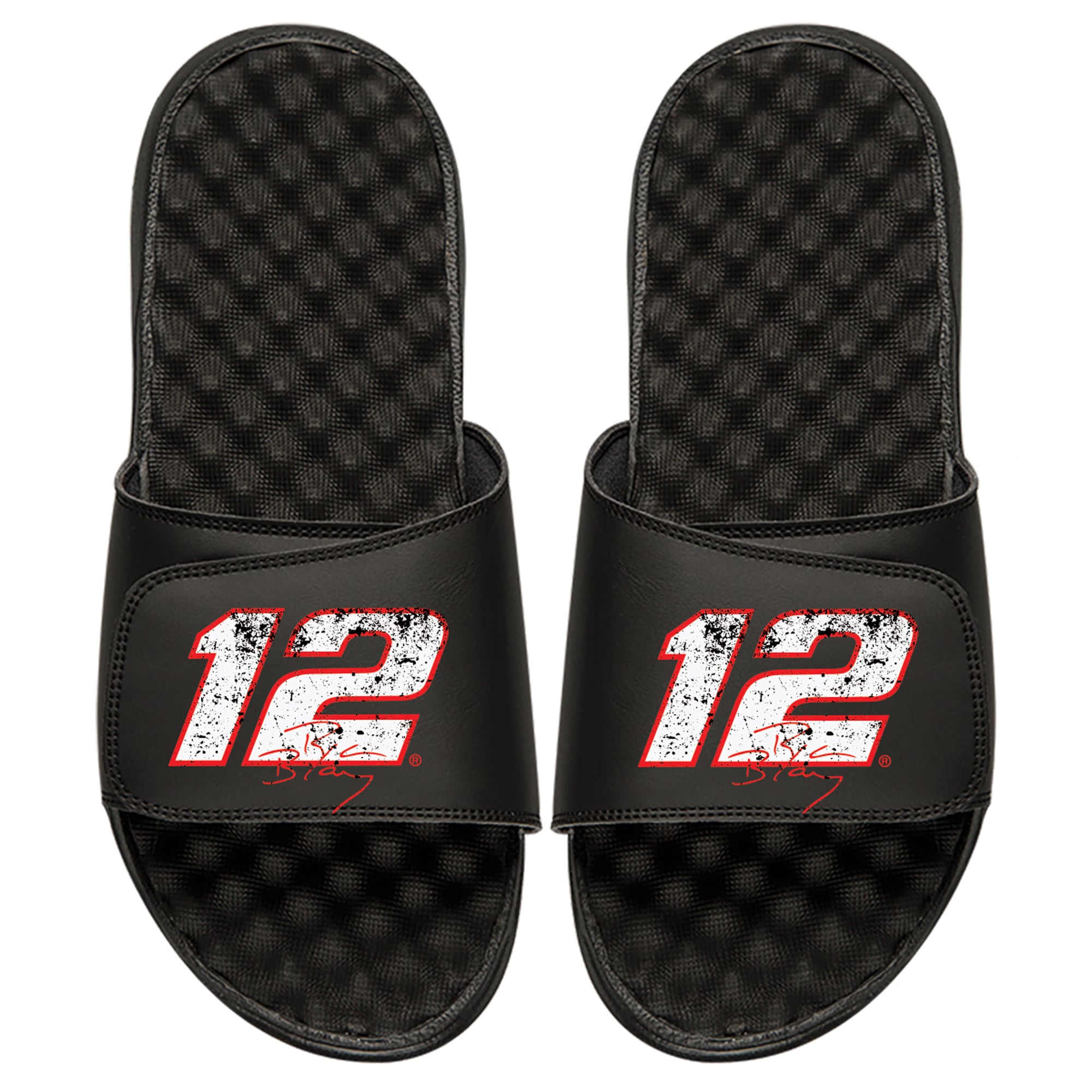 Youth ISlide Black Ryan Blaney NASCAR Driver Distressed Slide Sandals Youth ISlide Black Ryan Blaney NASCAR Driver Distressed Slide Sandals