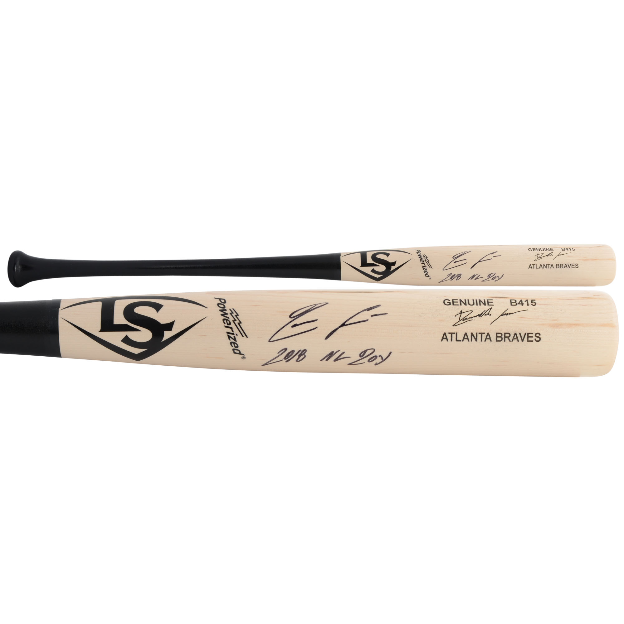 Ronald Acuna Jr. Atlanta Braves Autographed Louisville Slugger Game Model Bat with "18 NL ROY" Inscription