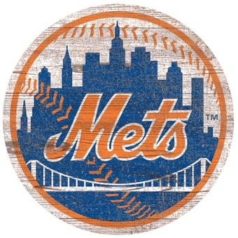 New York Mets Distressed Logo Cutout Sign