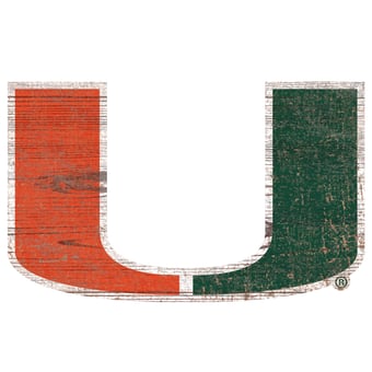 Miami Hurricanes Distressed Logo Cutout Sign