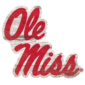 Ole Miss Rebels Distressed Logo Cutout Sign