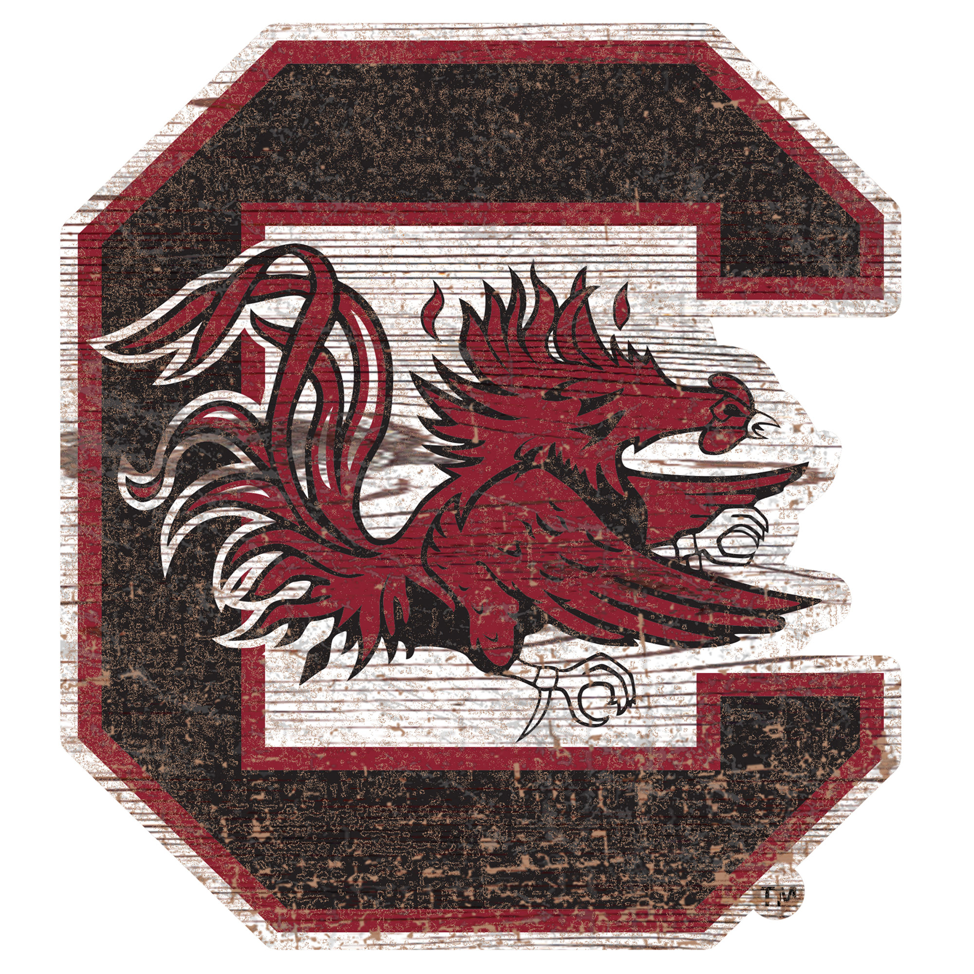 South Carolina Gamecocks Distressed Logo Cutout Sign