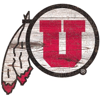 Utah Utes Distressed Logo Cutout Sign