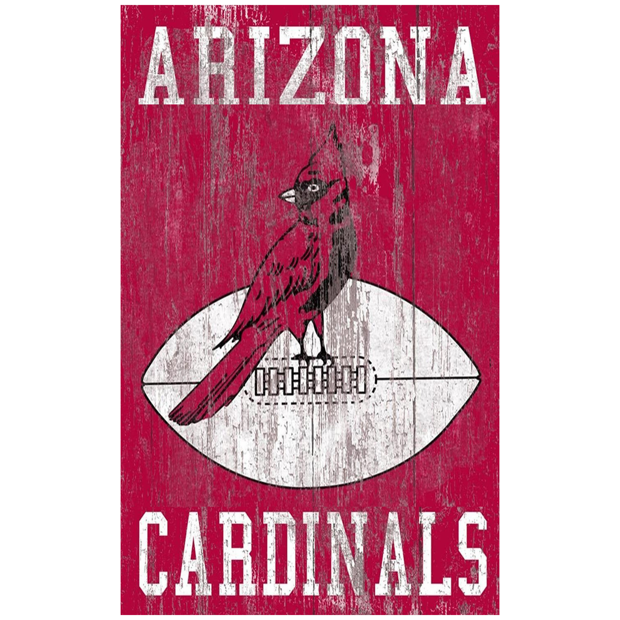 Arizona Cardinals 11'' x 19'' Heritage Distressed Logo Sign