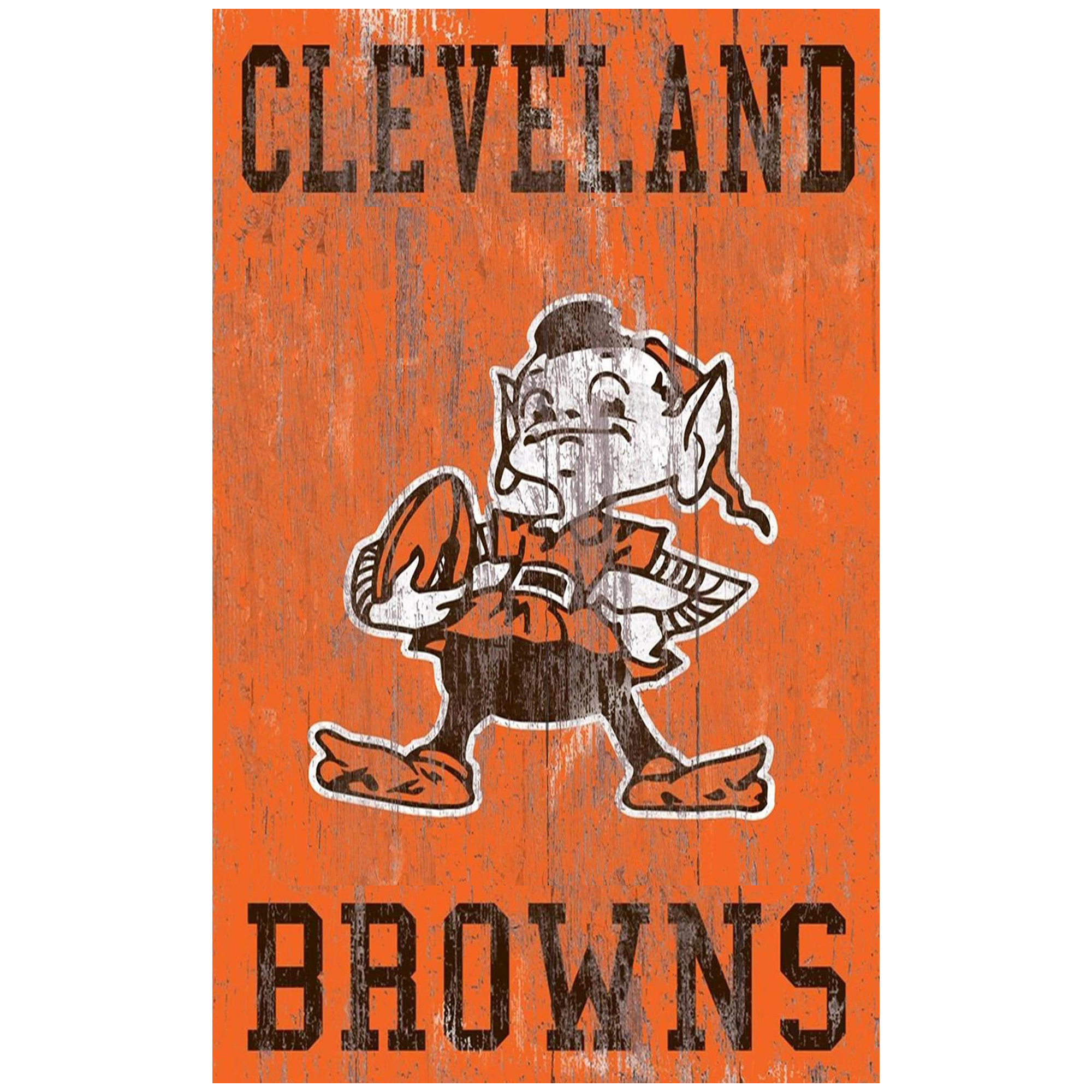Cleveland Browns Brownie The Elf 11'' x 19'' Heritage Distressed Logo Sign