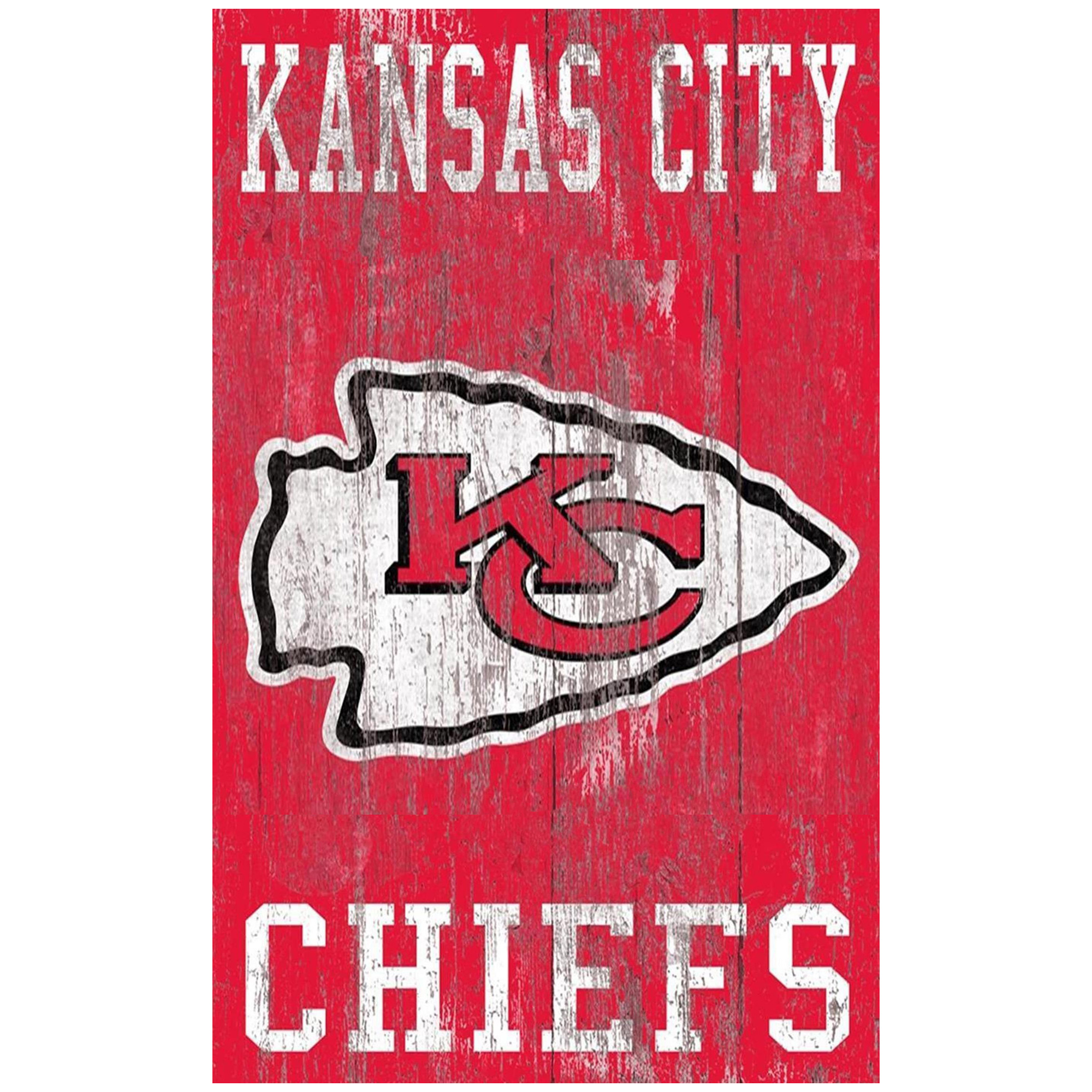 Kansas City Chiefs 11” x 19” Heritage Distressed Logo Sign Kansas City Chiefs 11” x 19” Heritage Distressed Logo Sign