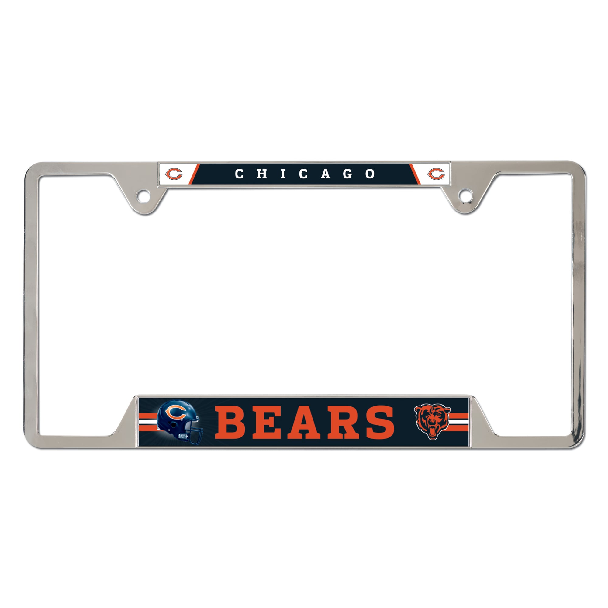 WinCraft  Chicago Bears Chrome Plated Metal License Plate Frame