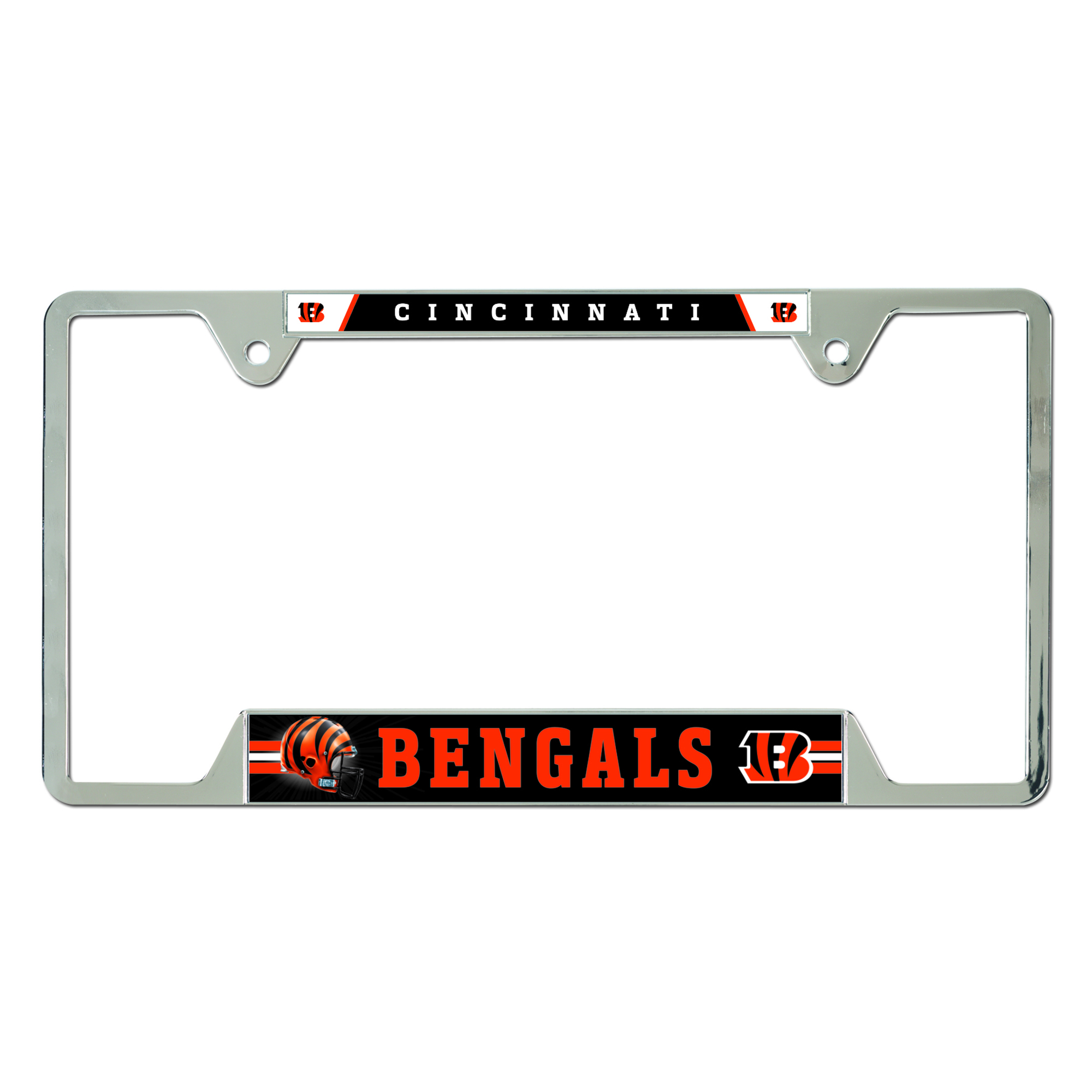 WinCraft  Cincinnati Bengals Chrome Plated Metal License Plate Frame