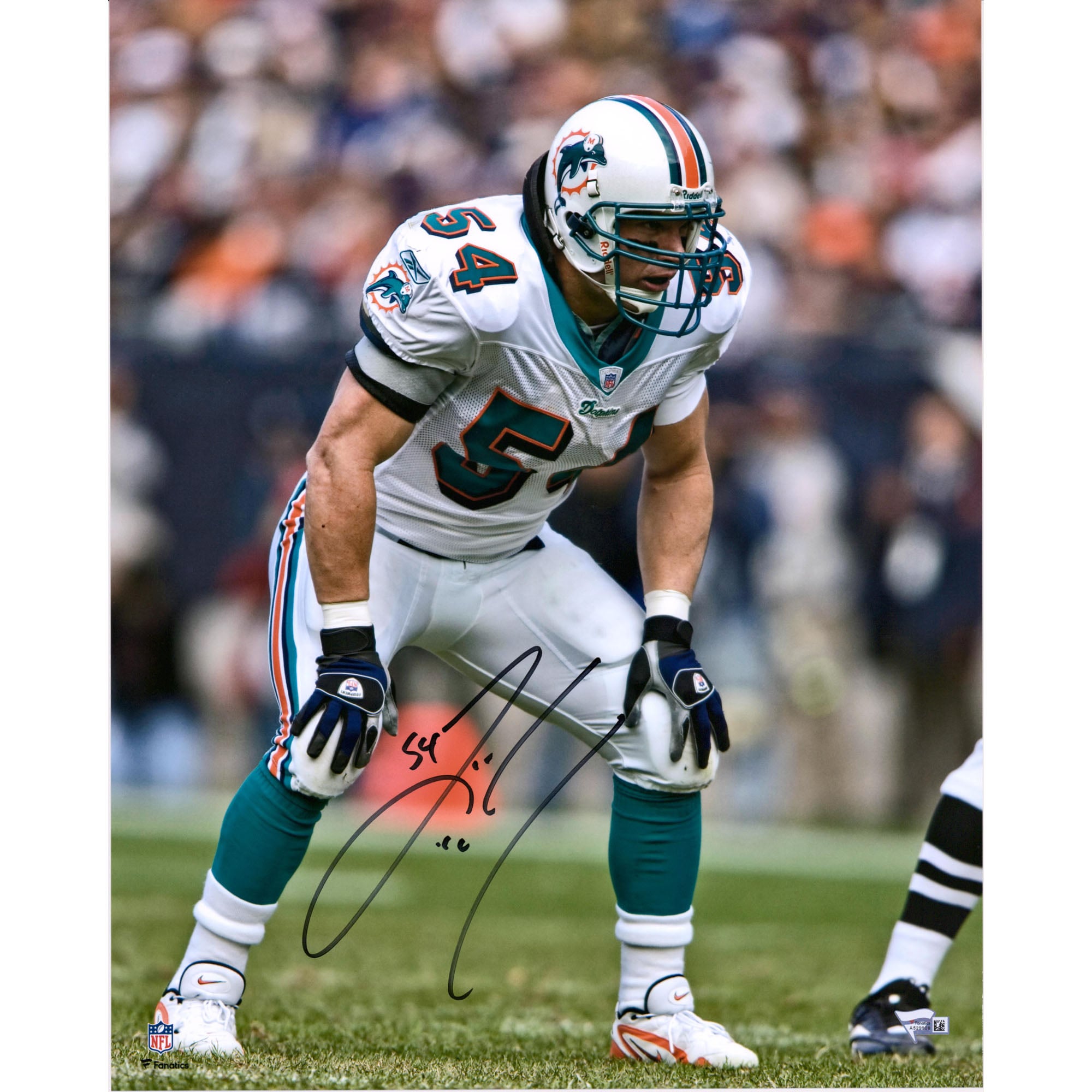 Zach Thomas Miami Dolphins Autographed 16" x 20" White Jersey Photograph